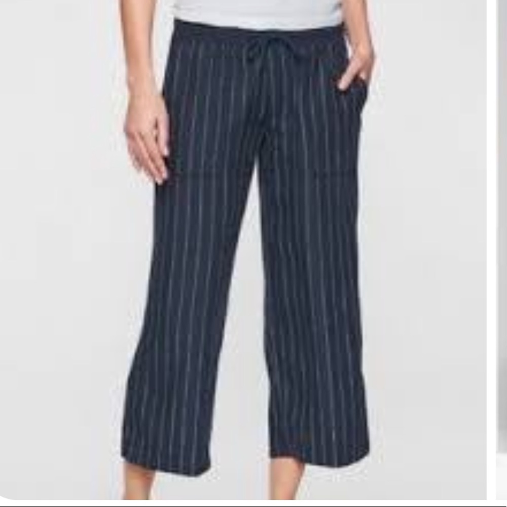 Athleta linen wide leg ankle pants - size 10